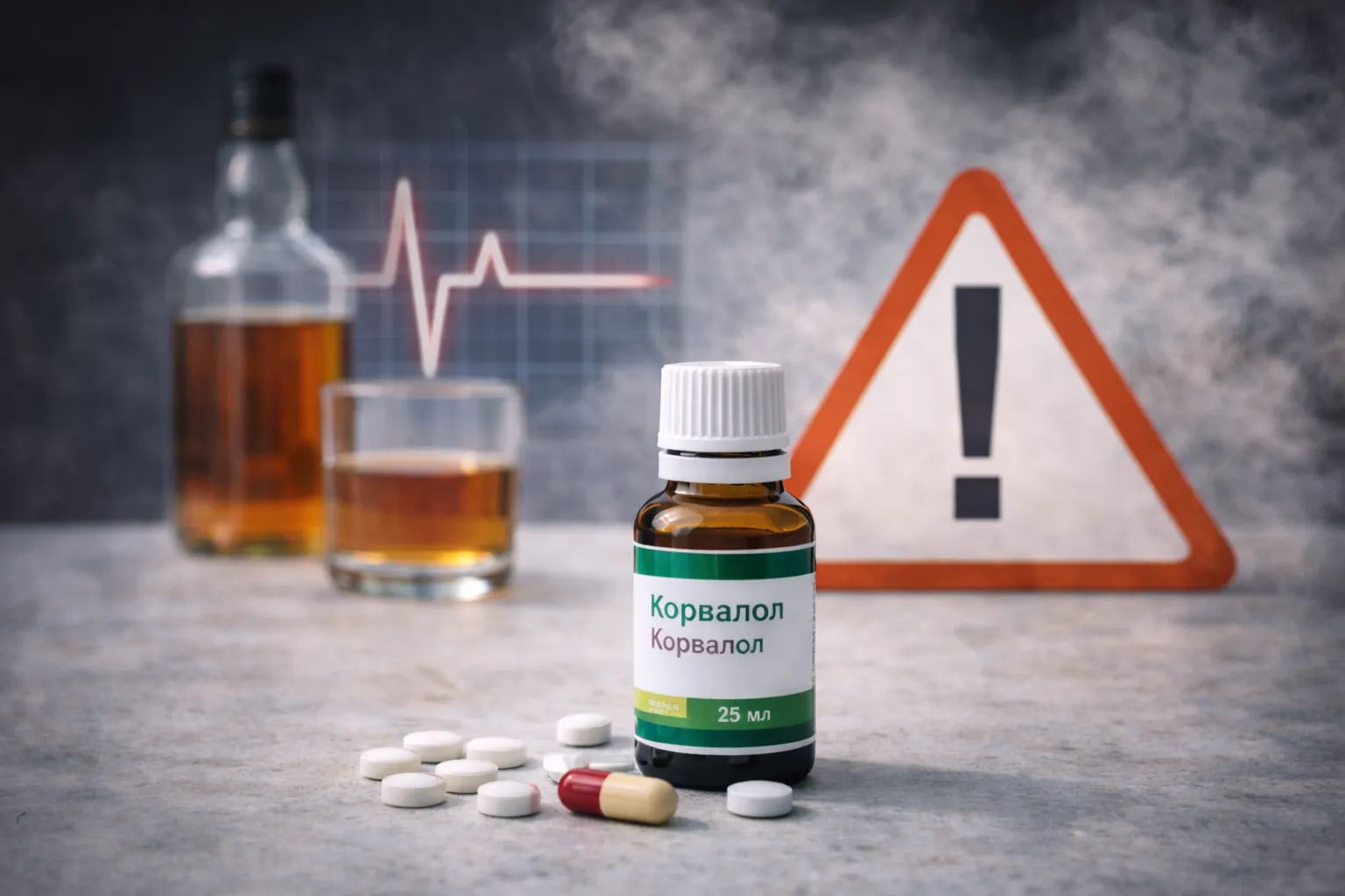 Алкоголь и корвалол